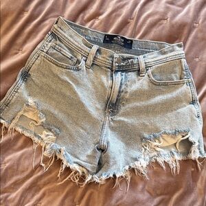 Hollister Women's Frayed Jean Shorts - Light Blue